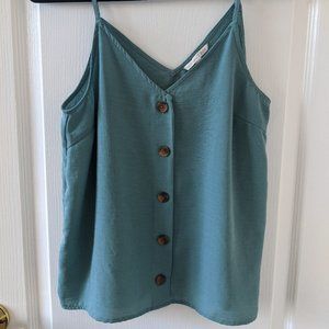 Blue Button Down Tank